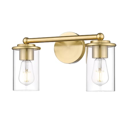 Z-Lite Thayer Vanity, 2-Light, 16 In.W x 5.75 In.L x 8.75 In.H, Luxe Gold/Clear 742-2V-LG